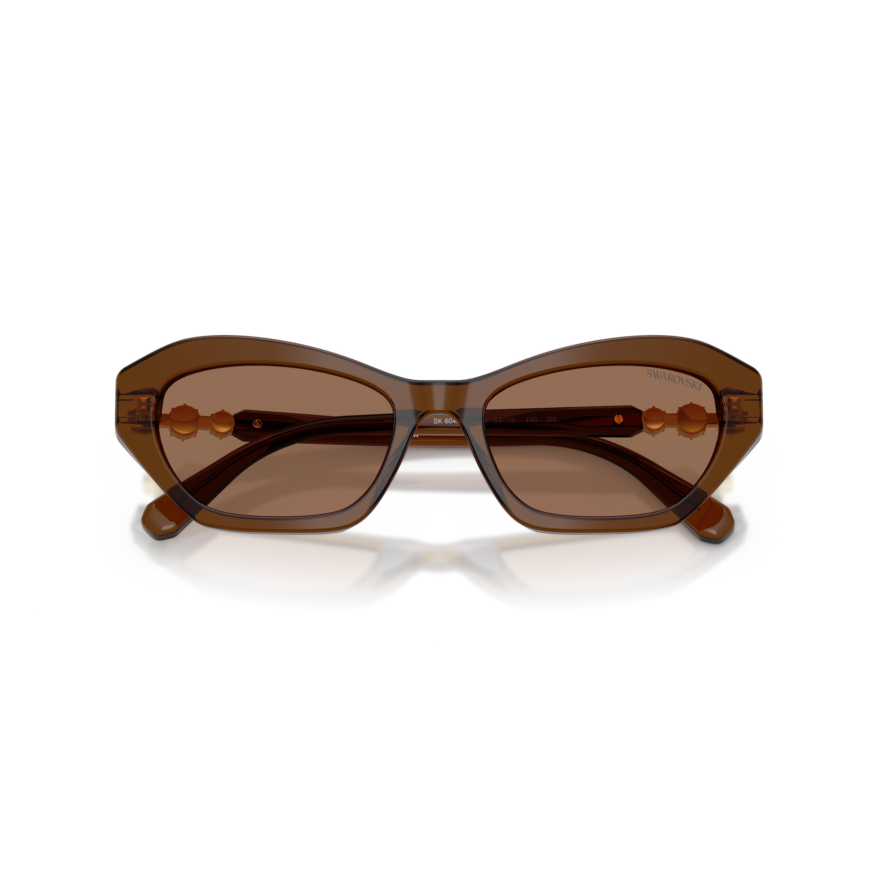 0Sk6048 Geometric Cat-Eye Sunglasses with Gold Accents