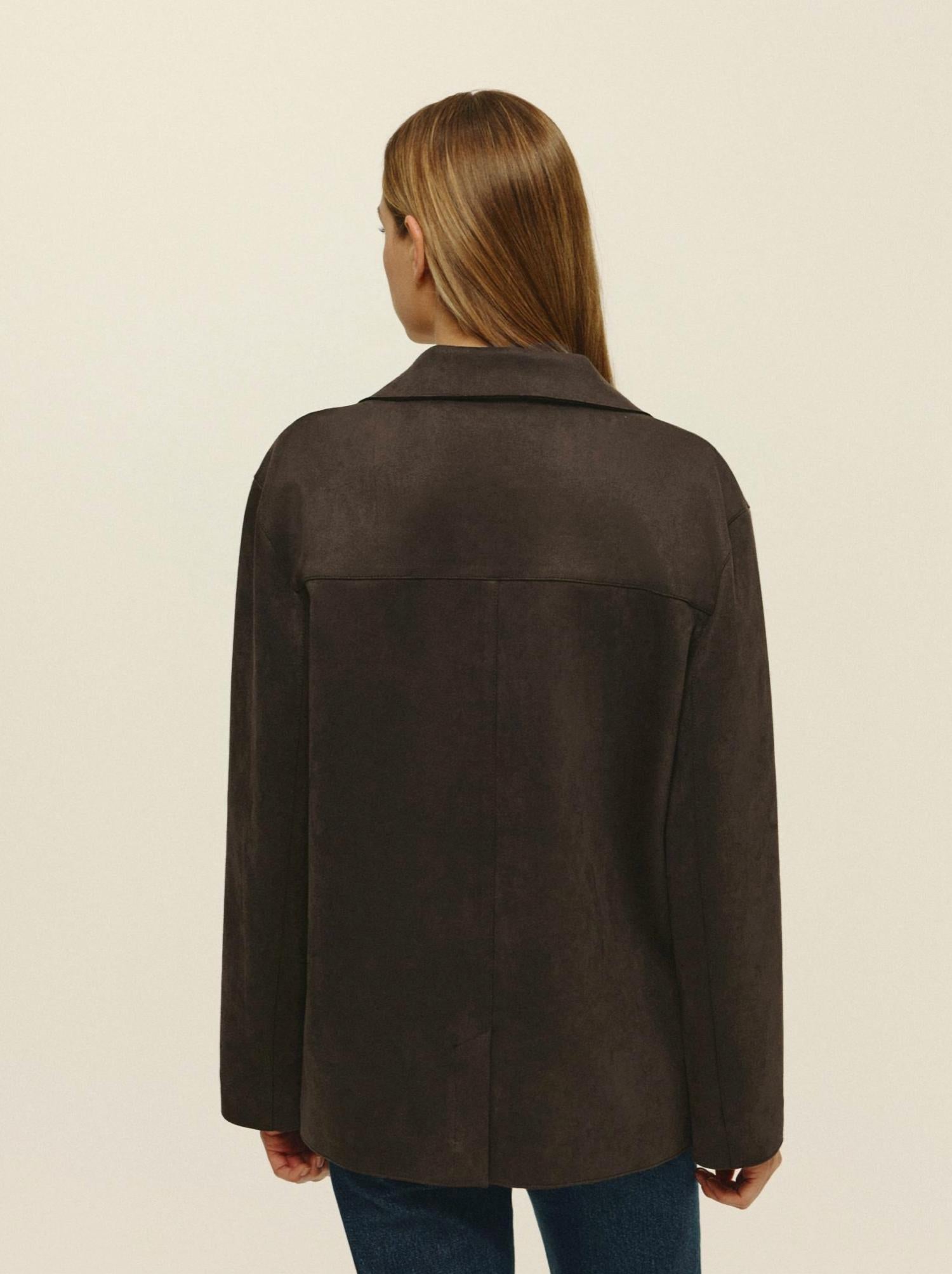 Hayes Suede Jacket In Mahogany