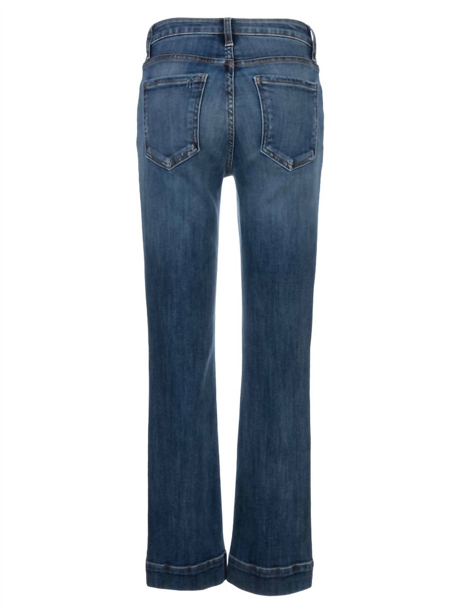 Kelsey High Rise Ankle Flare With Wide Hem Jean In Vibrant