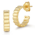 Sterling Silver Small Ribbed Hoops