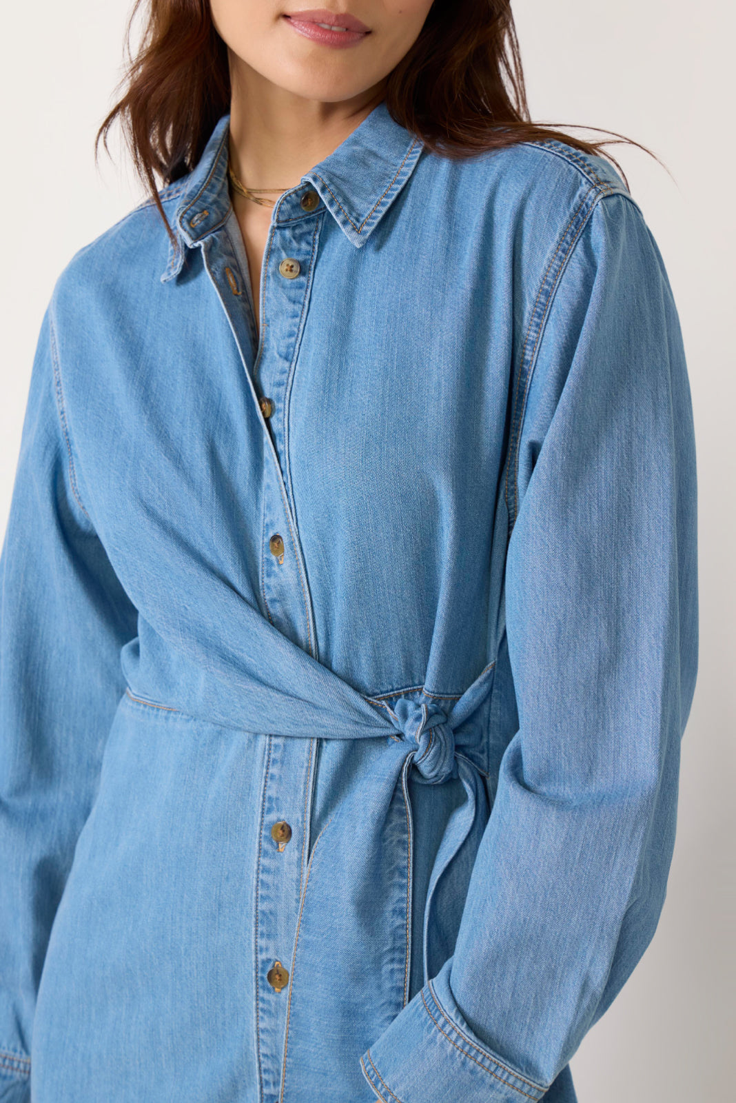 Women's Denim Wrap Shirt Dress