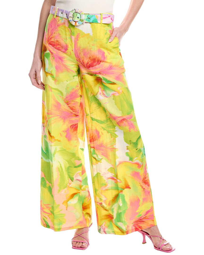 Hemant & Nandita Belted Linen-Blend Flare Pant