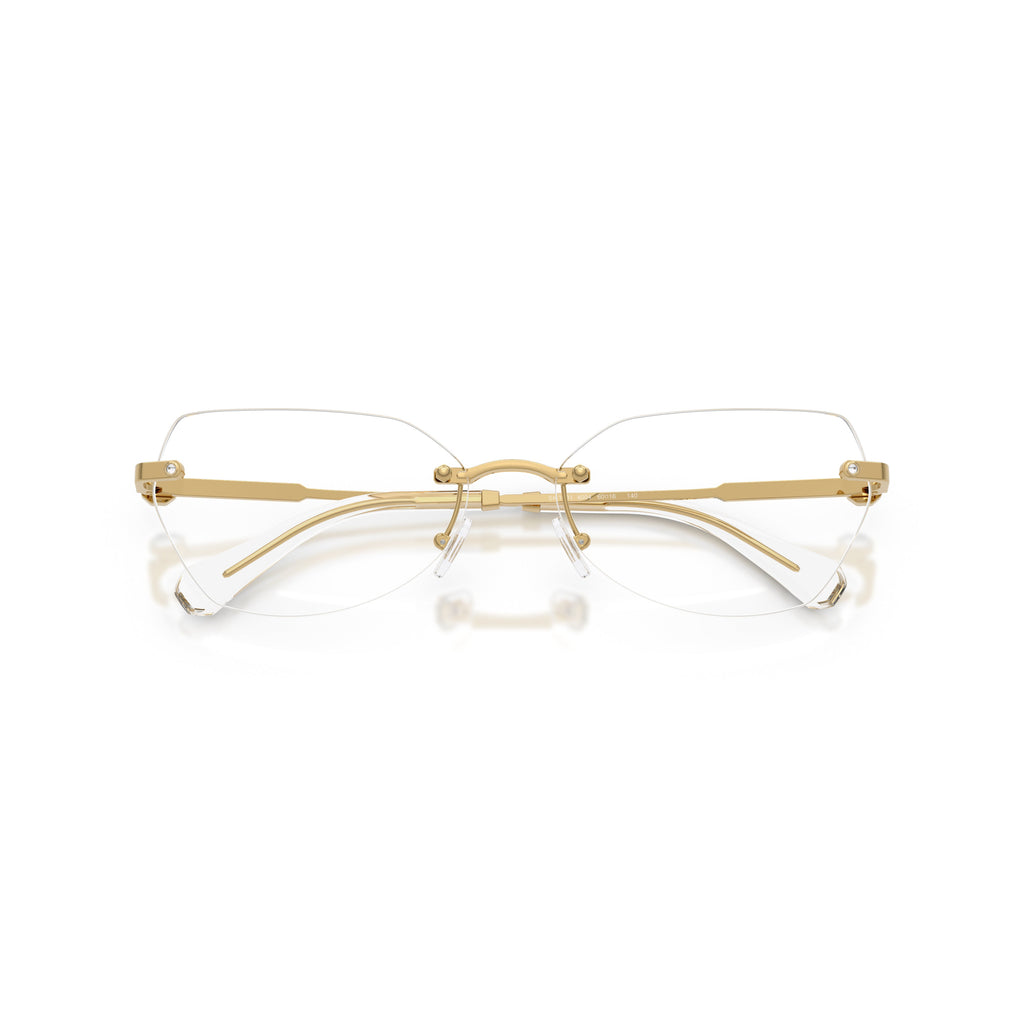 0Sk1031 Gold Rimless Eyeglasses with Crystal Accents