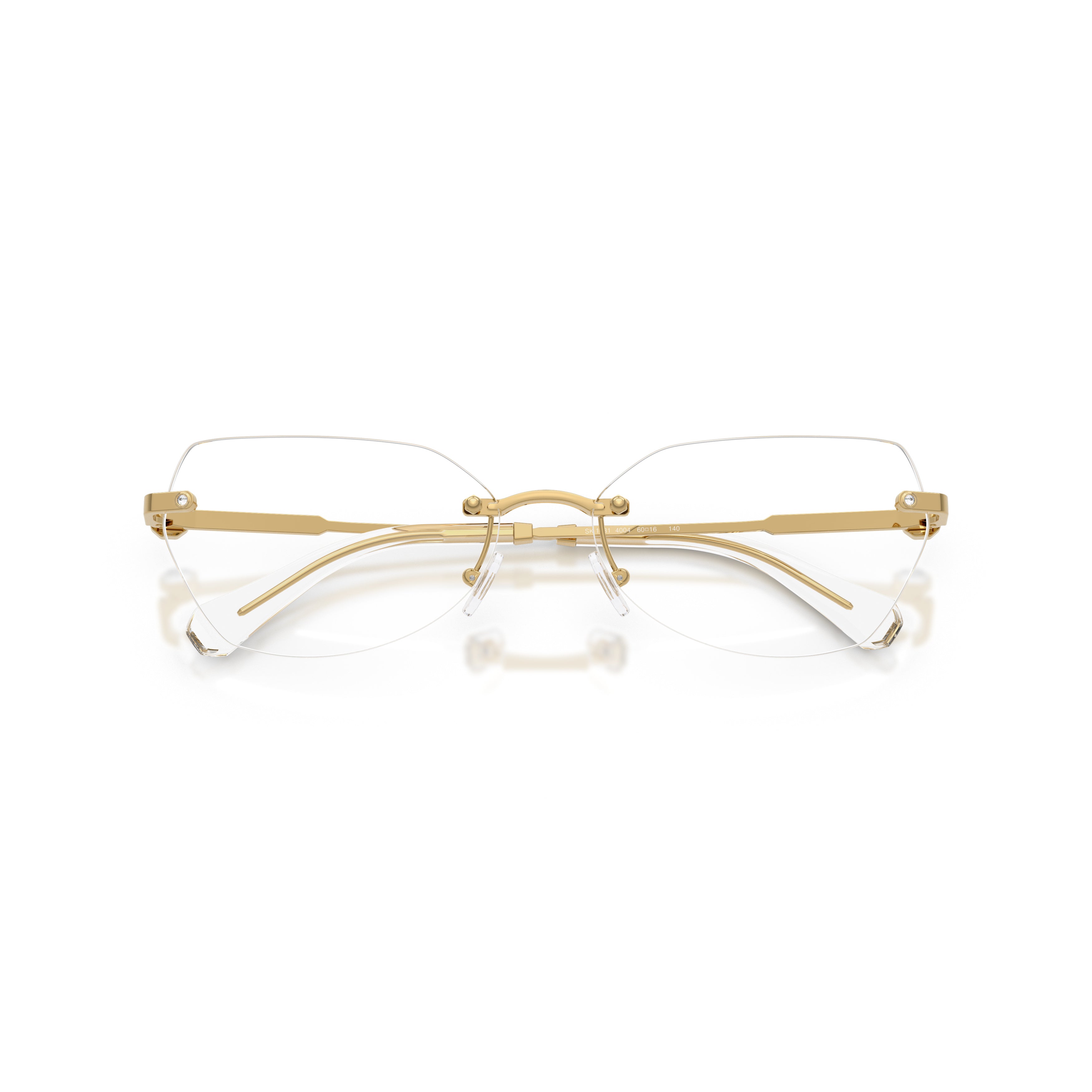 0Sk1031 Gold Rimless Eyeglasses with Crystal Accents
