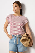 Women's Molly Striped Boatneck Muscle T-Shirt