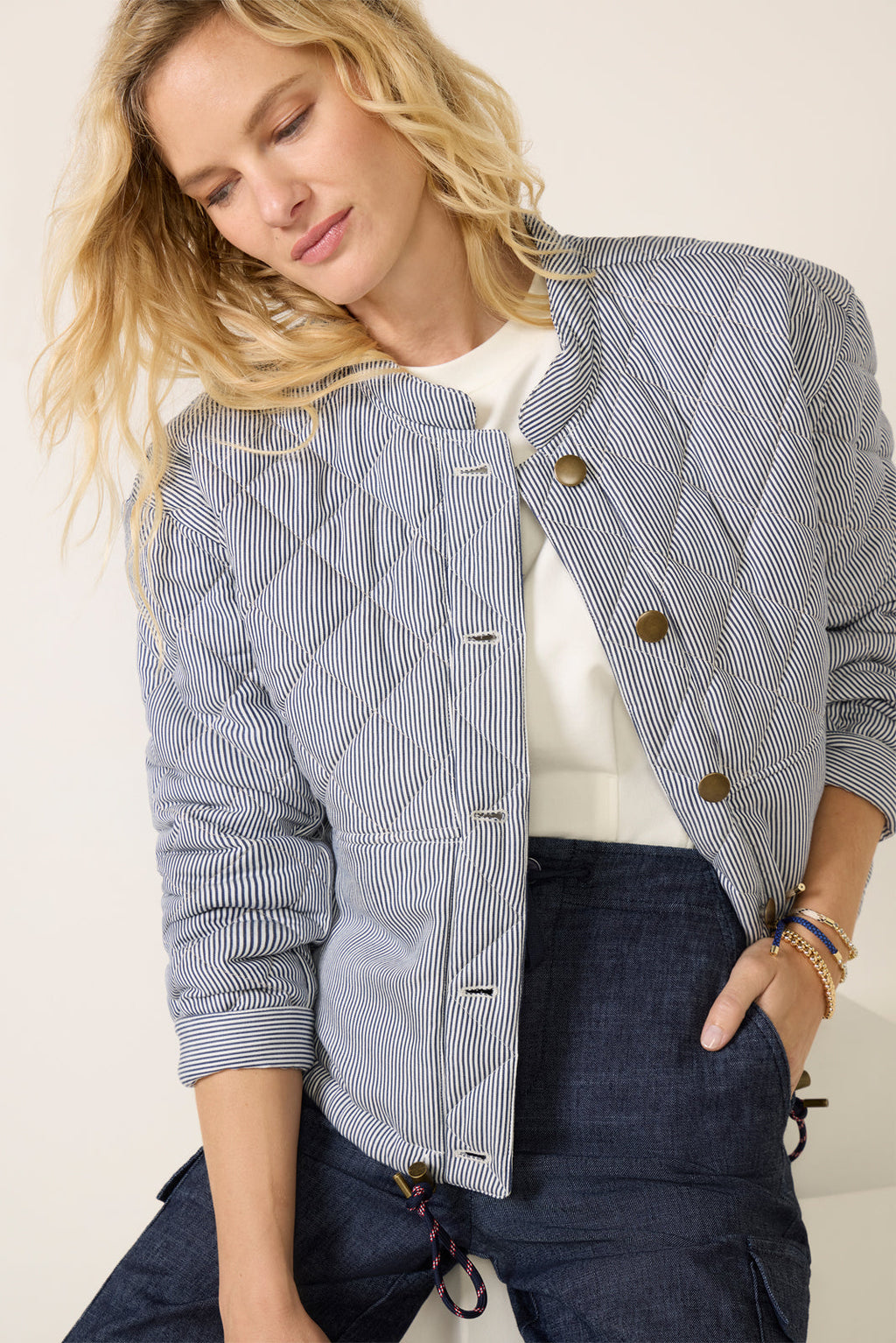 Women's Anya Railroad Stripe Quilted Jacket