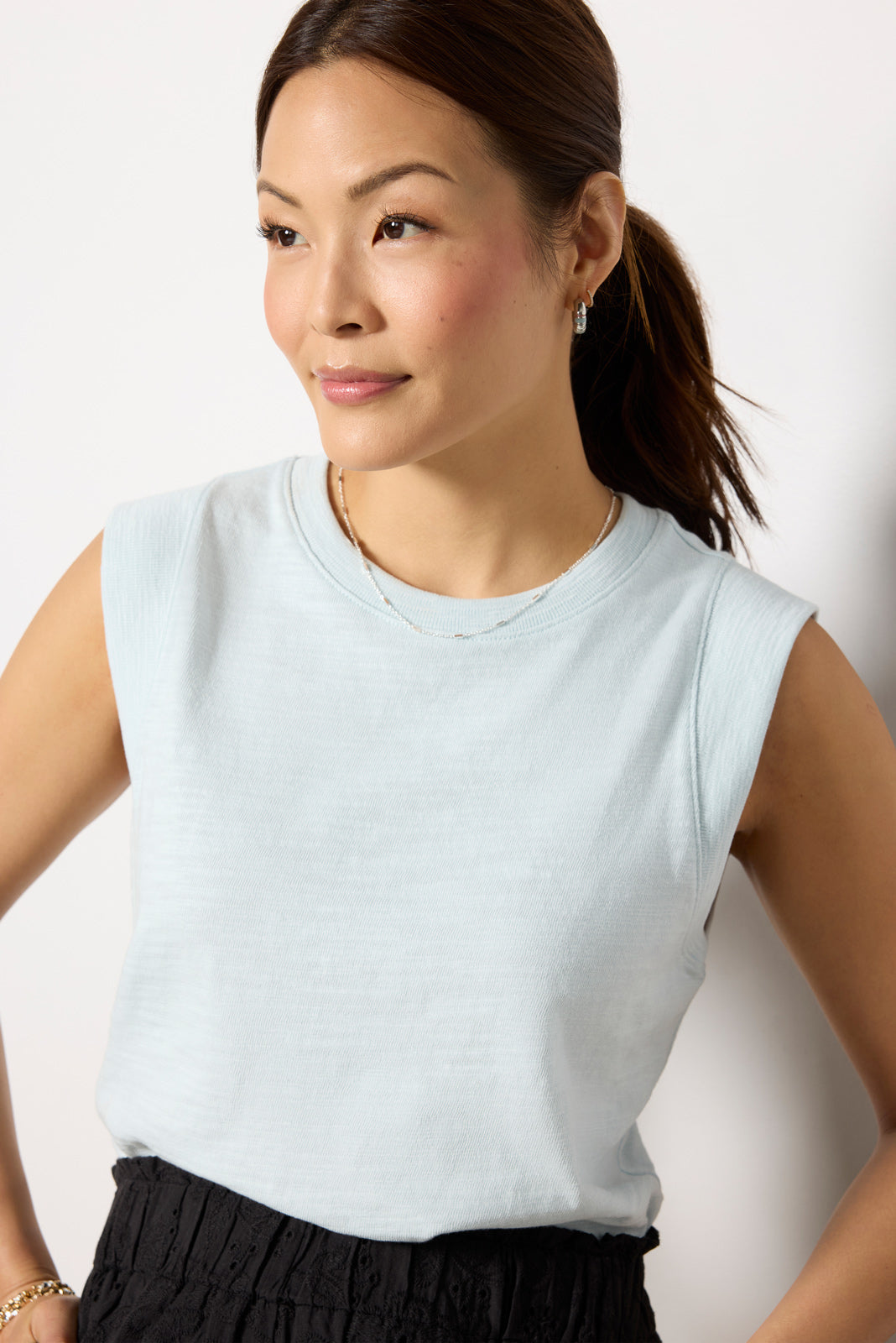 Women's Sunwashed Slub Muscle Tank Top