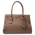 Taupe Brown Leather Tote Bag
