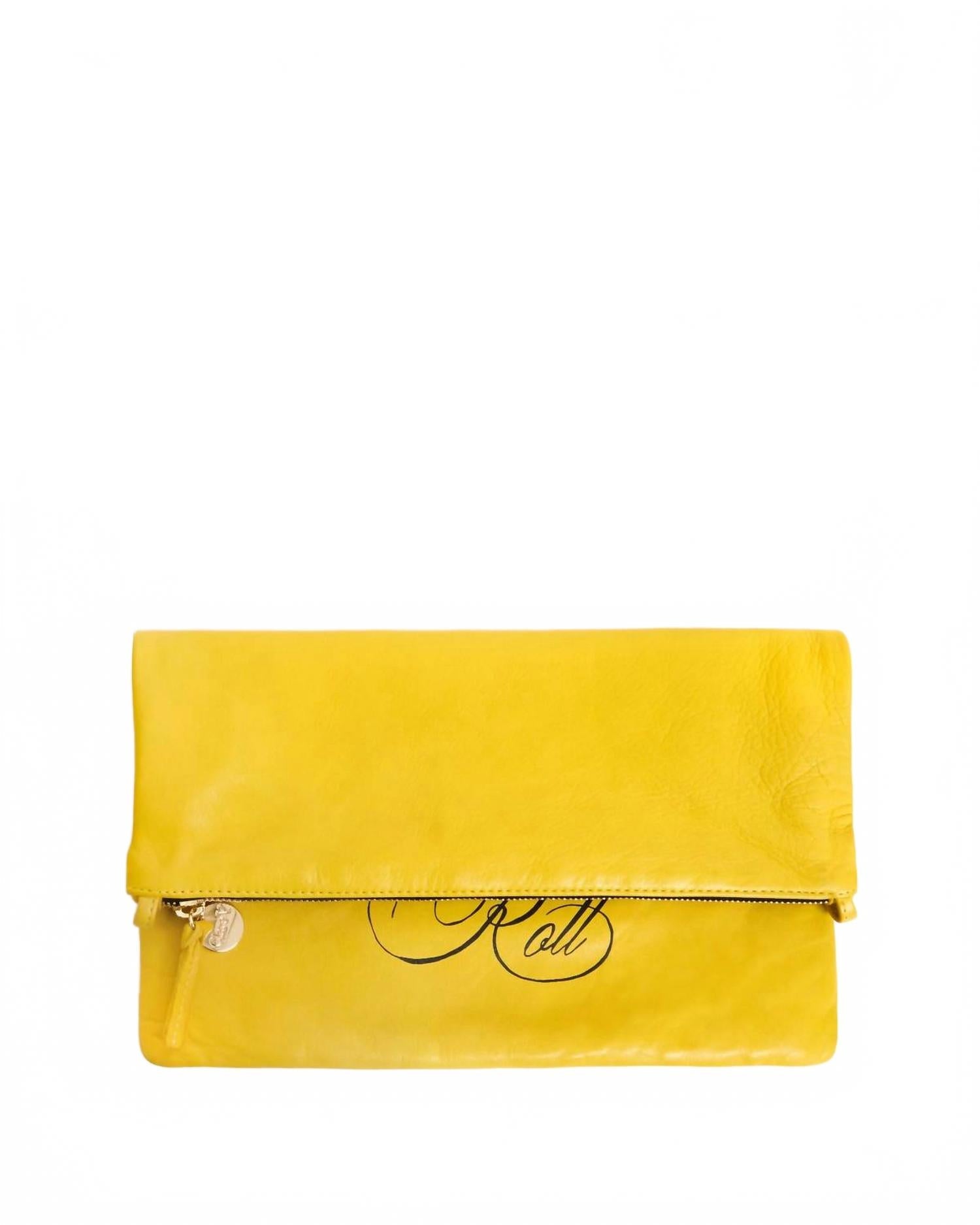 Women's Foldover Clutch In Yellow