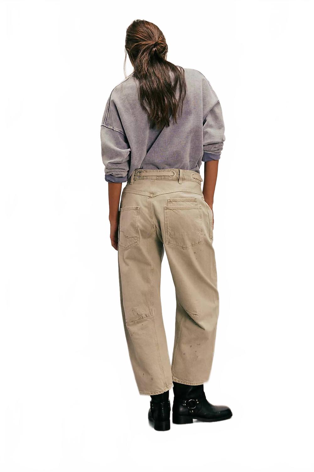 Moxie Low Slung Pull On Barrel Pants In Jetty