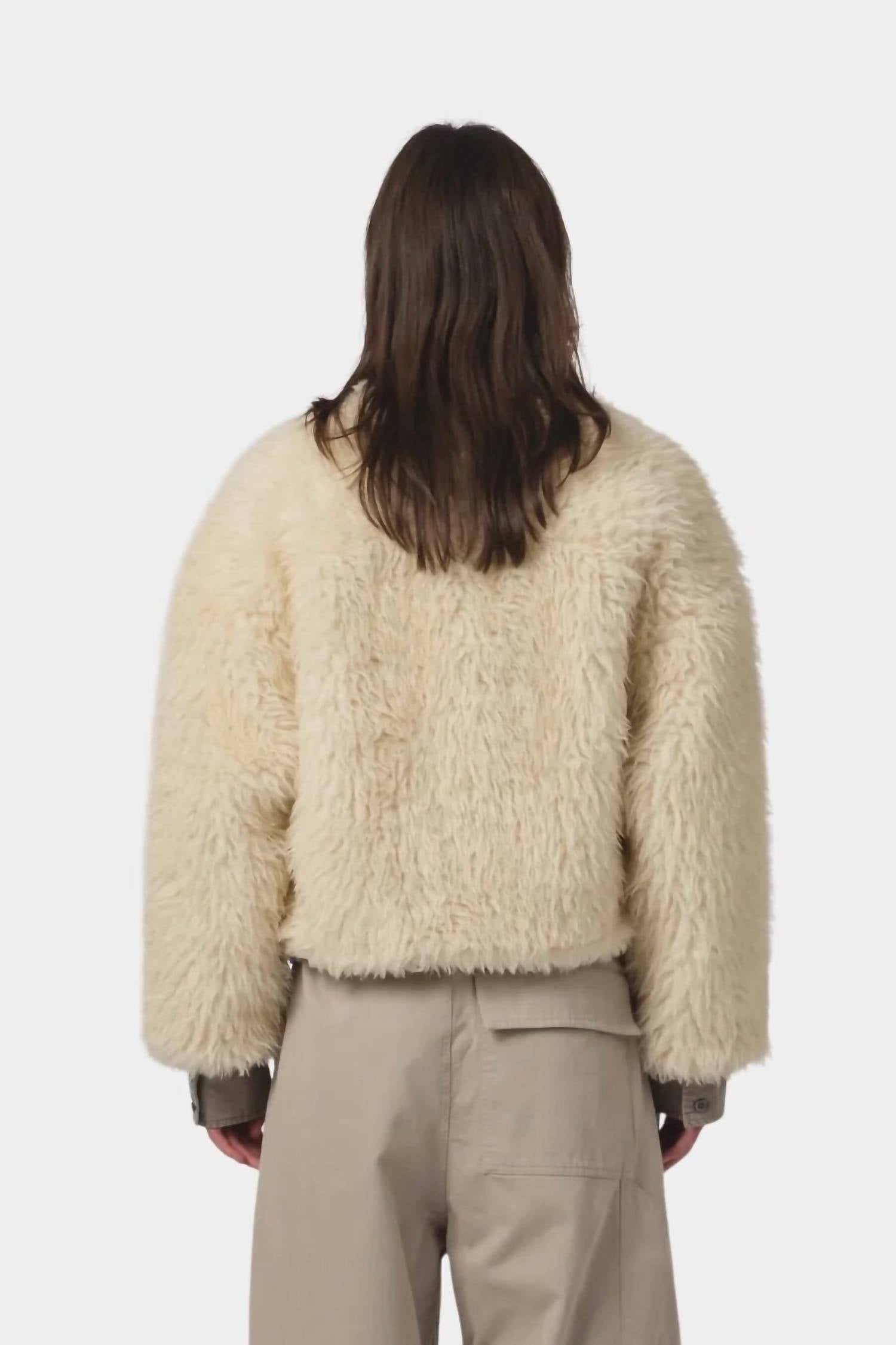 Shetland Alaska Fluff Jacket In Ecru