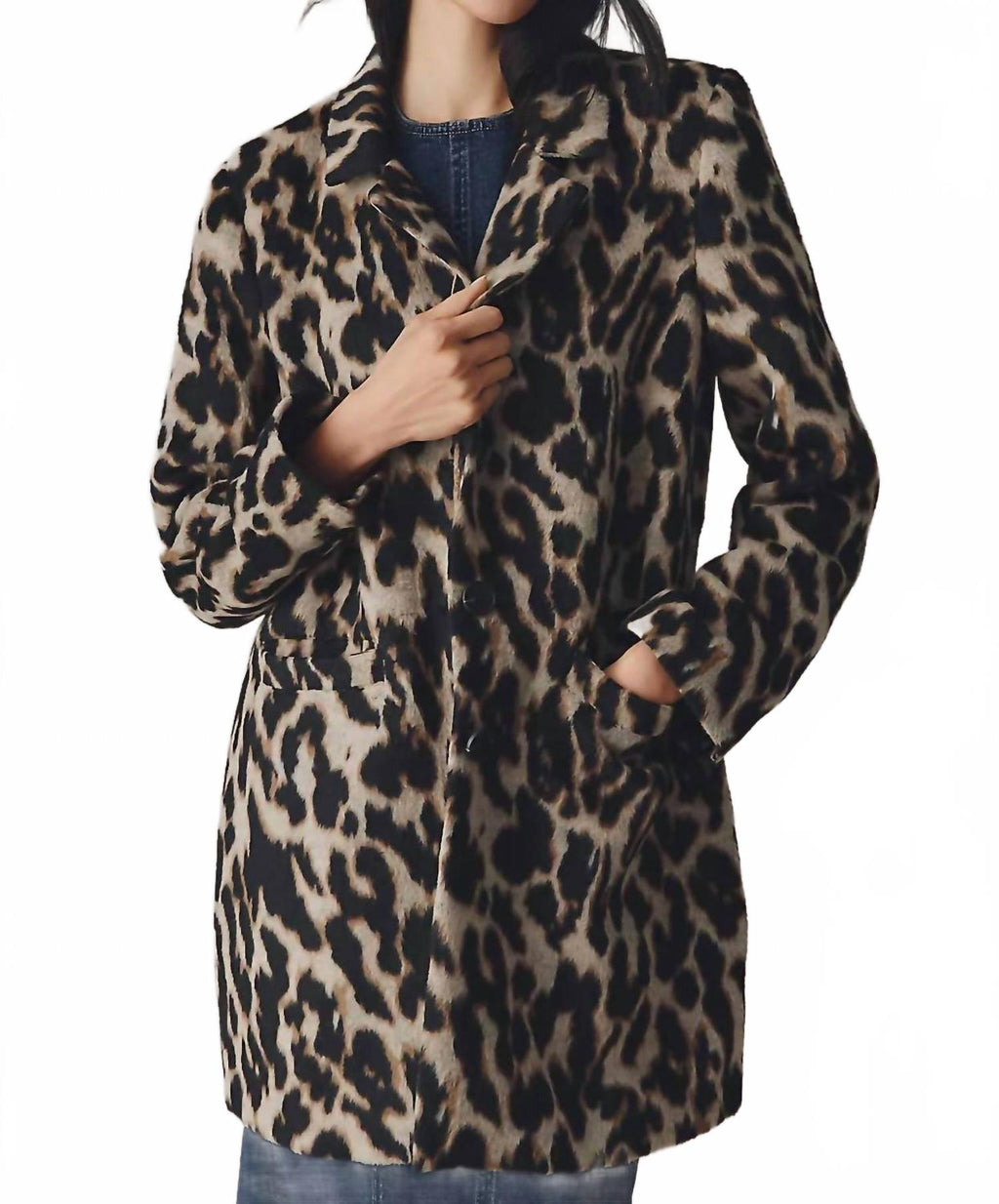 Downtown Button Front Jacket In Leopard Mirage
