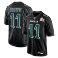Men's Philadelphia Eagles A.J. Brown #11 Carbon Black Super Bowl LIX Fashion Game Player Jersey1