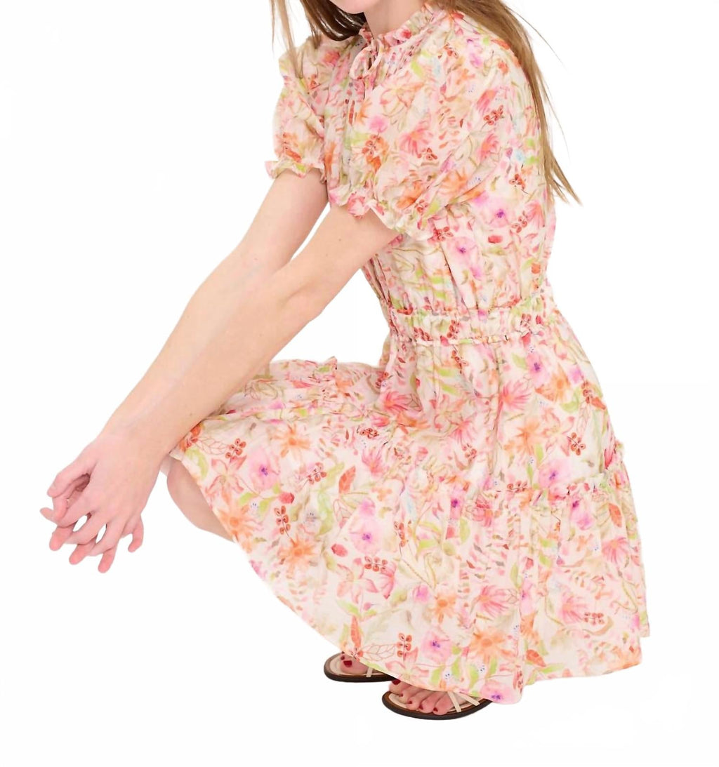 Pebble Garden Short Dress In Multicolor