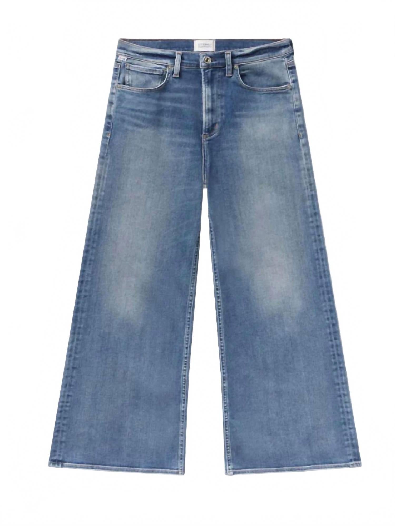Lyra Long Wide Leg Jeans In Cooper