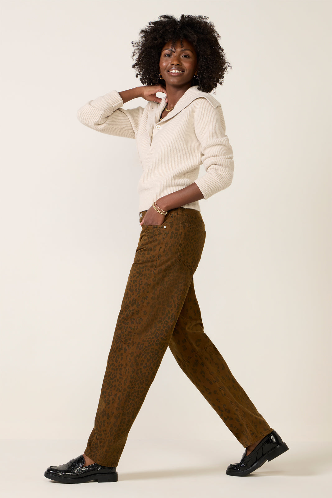 Women's Nash Collared Button Sweater Top
