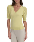 DKNY V-Neck Twist Sleeve Top