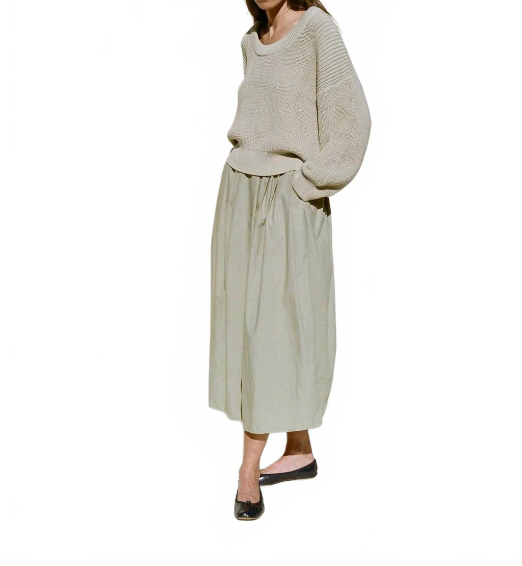 Bower Pleated Skirt In Greige