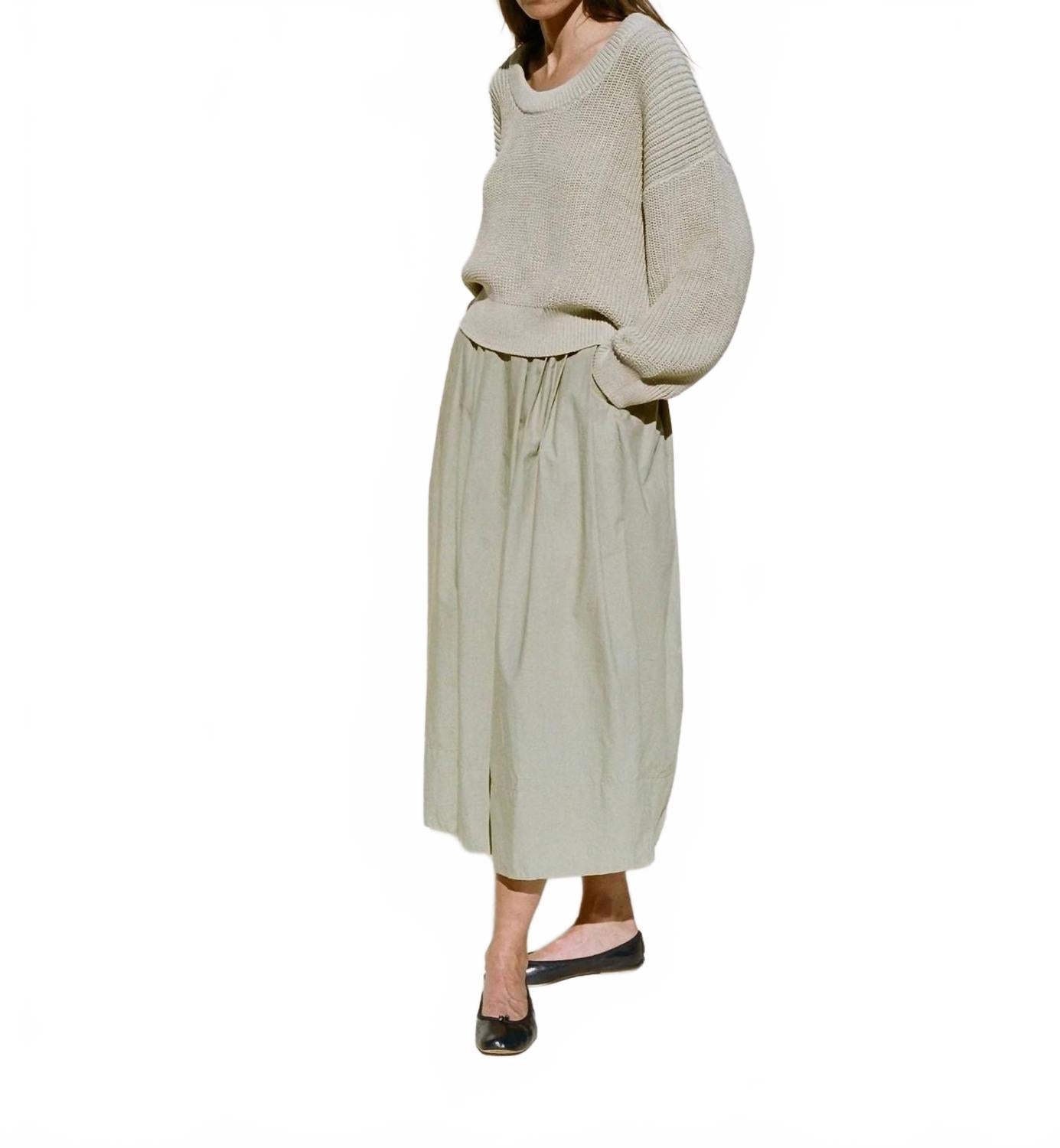 Bower Pleated Skirt In Greige