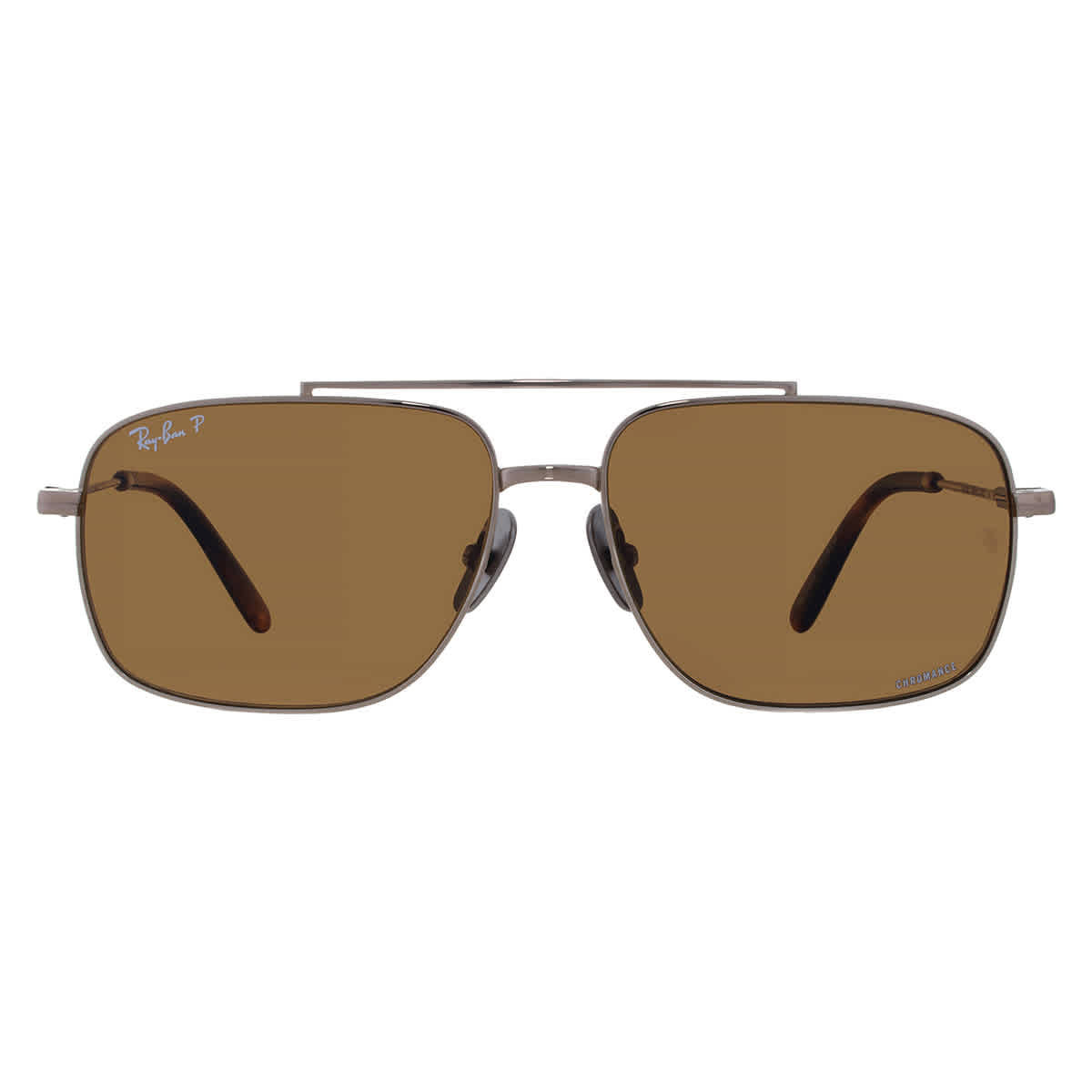 Ray Ban MICHAEL TITANIUM Polarized Brown Navigator Unisex Sunglasses RB8096 9266AN 59