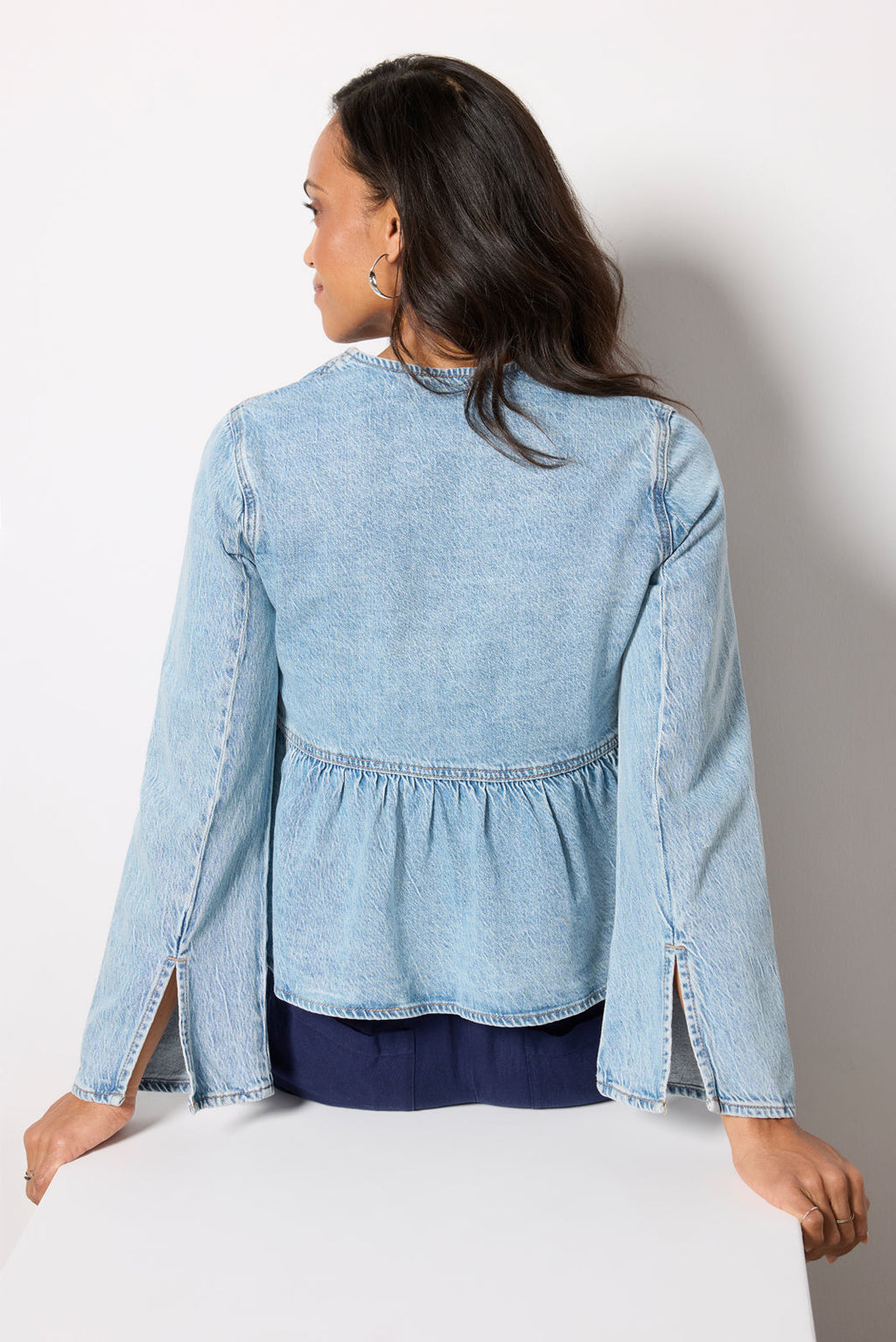 Women's Tie Front Denim Jacket