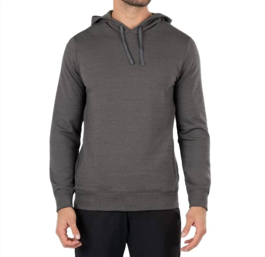 Cloud Slub Hoodie In Gray Pinstripe