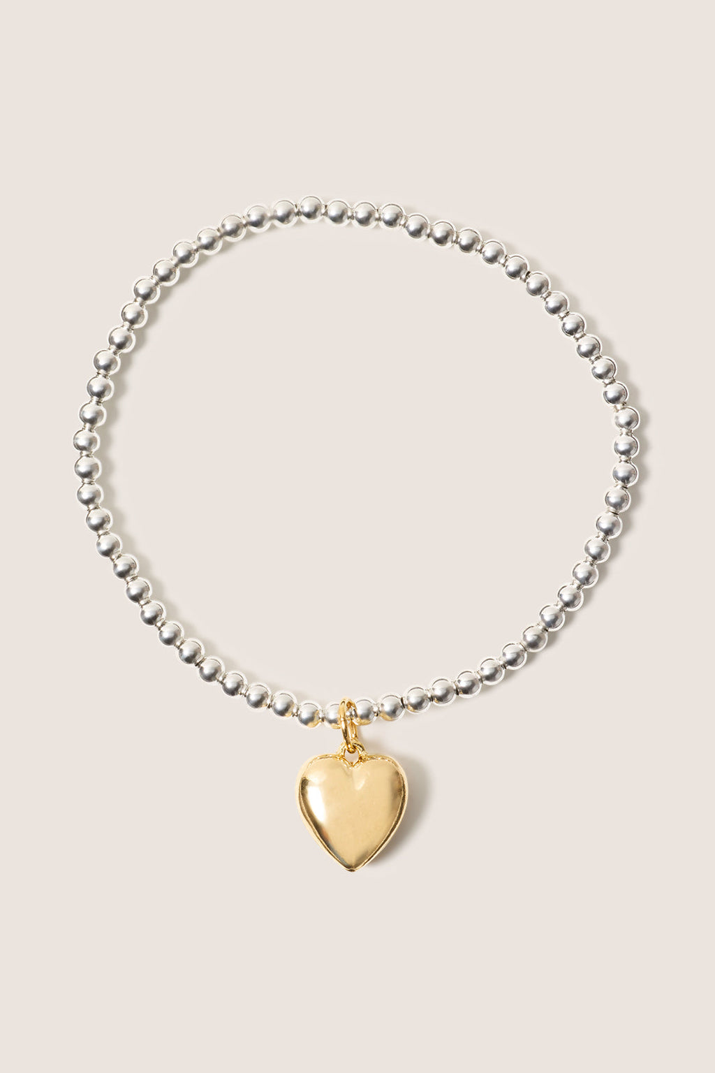 Women's Classic Mixed Metal 3mm Bracelet w. Heart