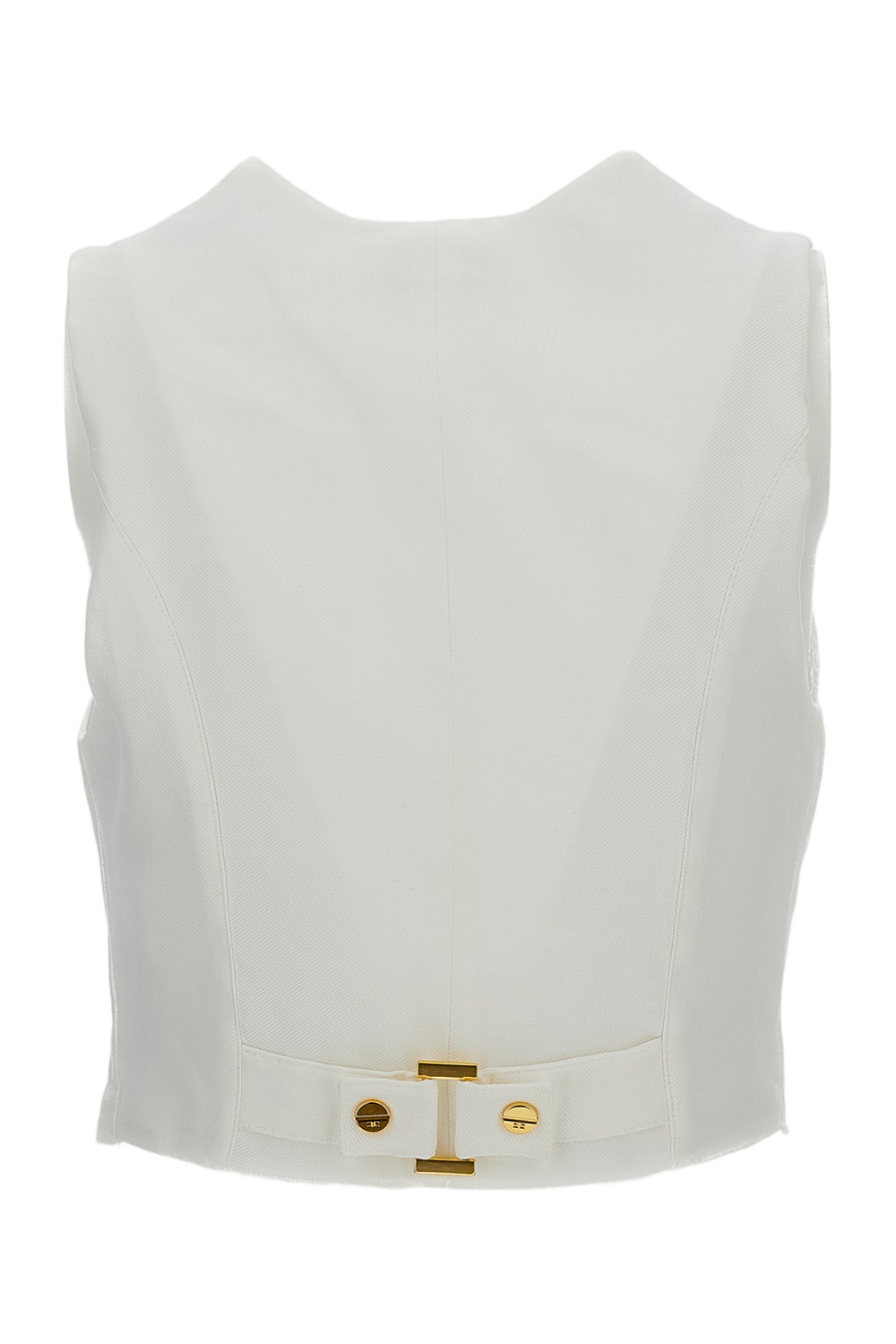 White Linen Blend Vest