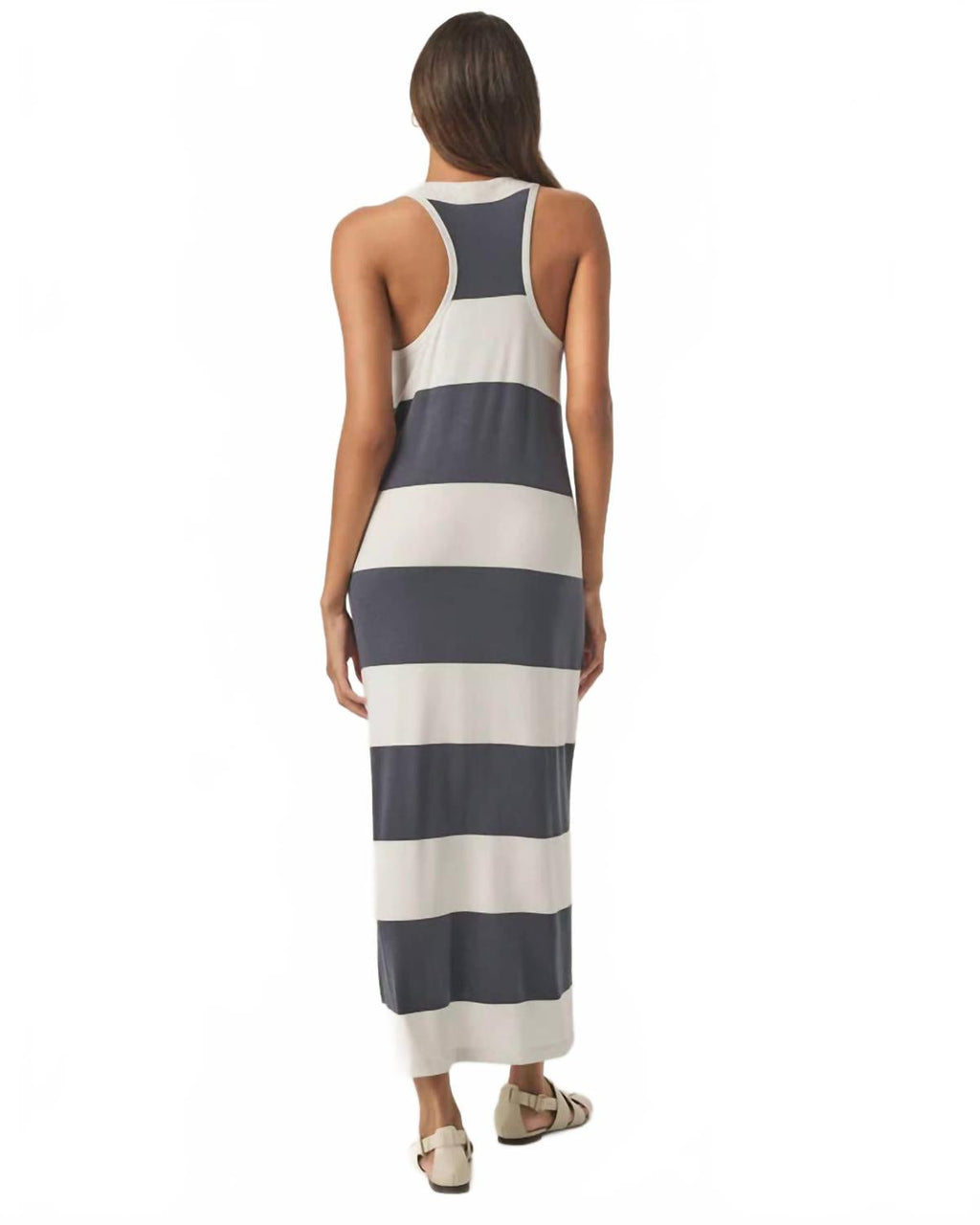 Jenna Stripe Dress In White/ink