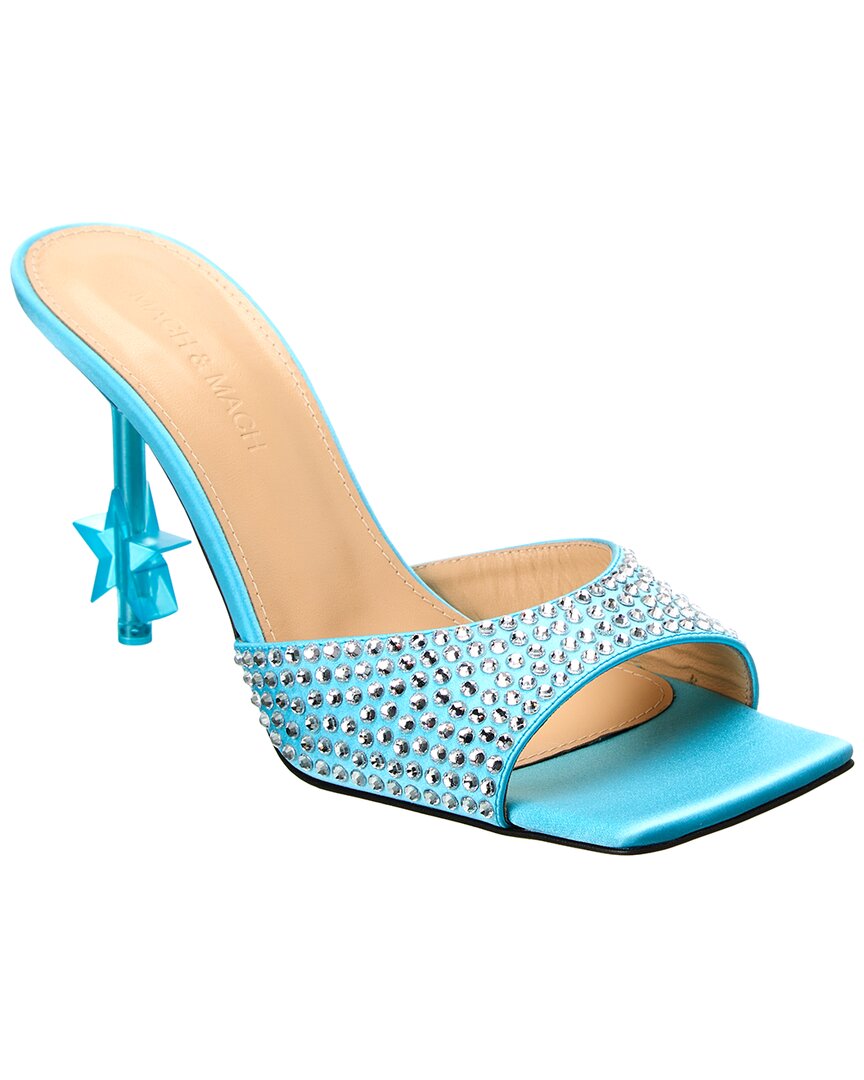 Mach & Mach Crystal-Embellished Star Satin Mule