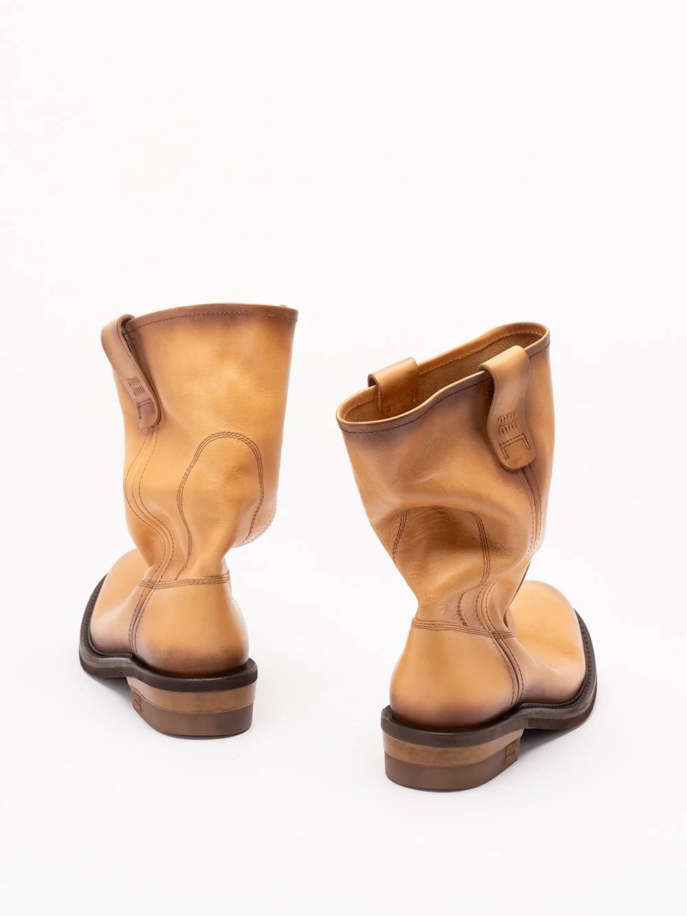 Miu Miu Women Foule Leather Booties