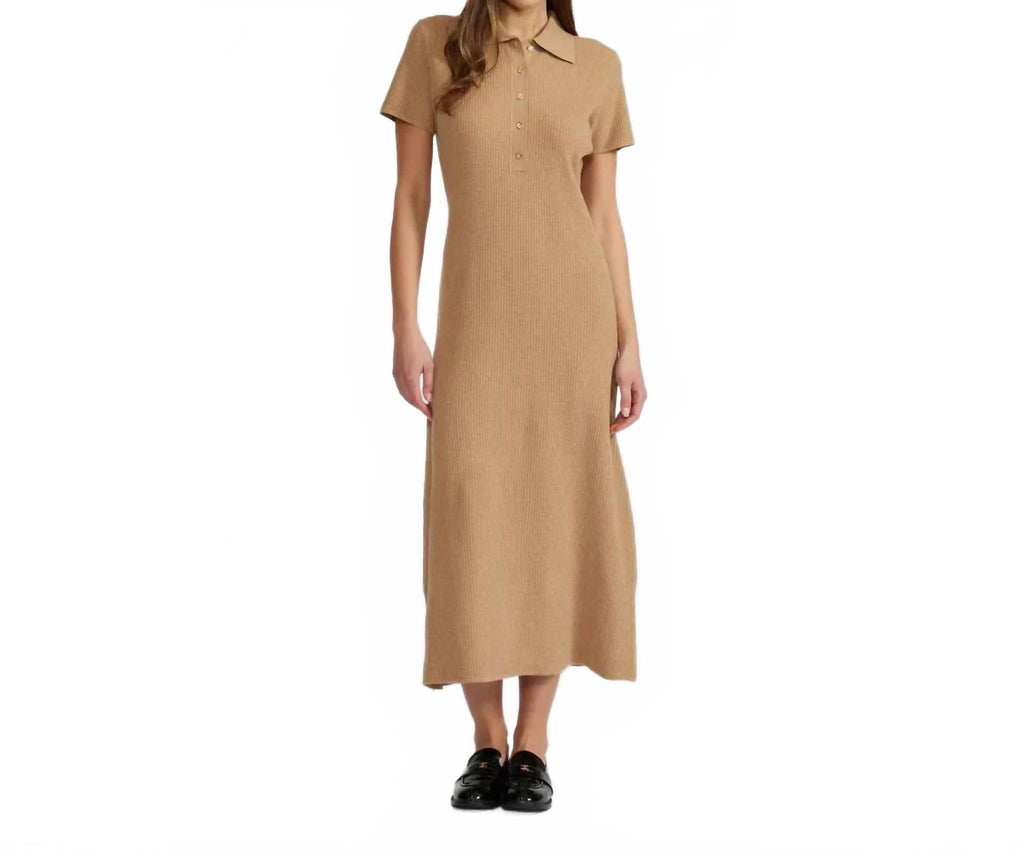 Arden Polo Dress In Beige
