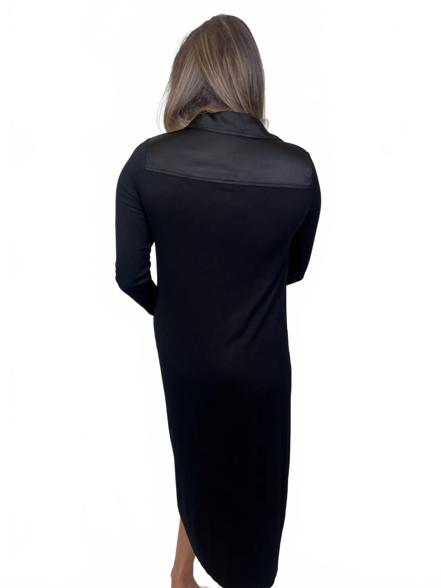 Rib Button Down Shirt In Black