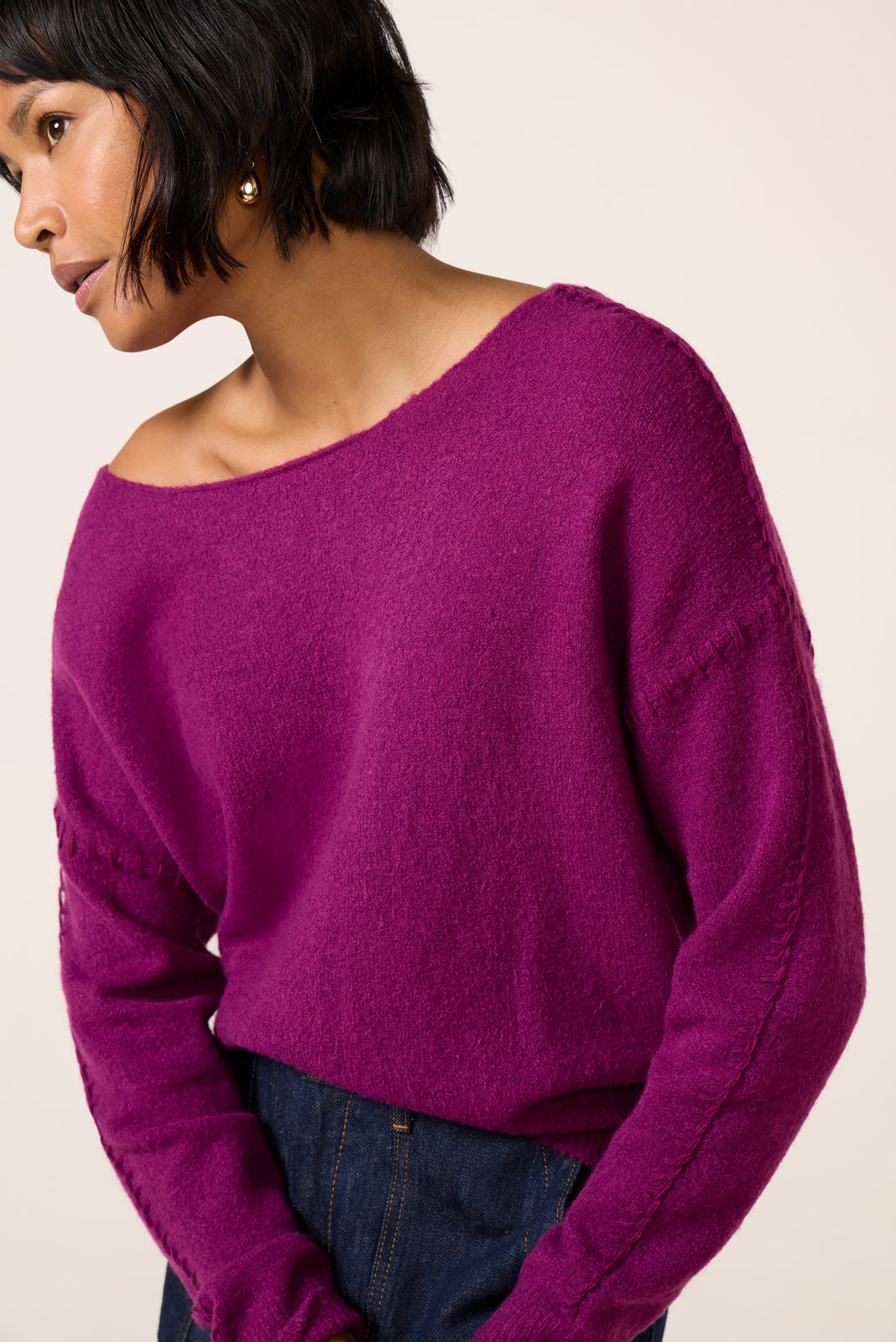 Women's Jessie Whipsitch Off Shoulder Sweater Top