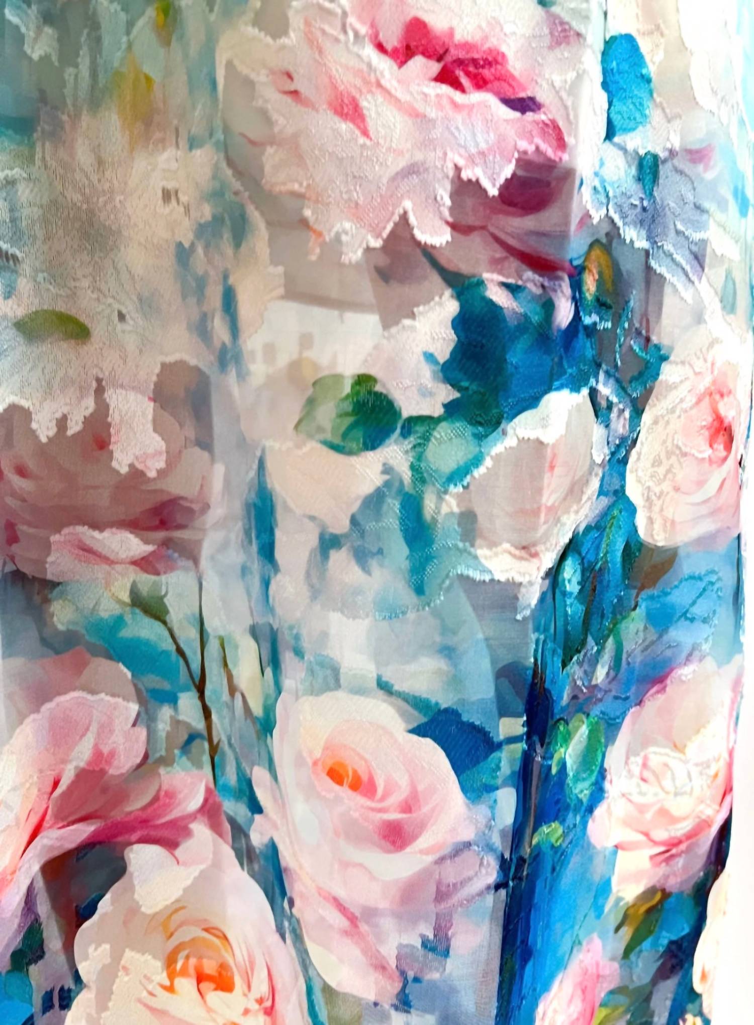 One Shoulder Floral Dress In Paint Garden
