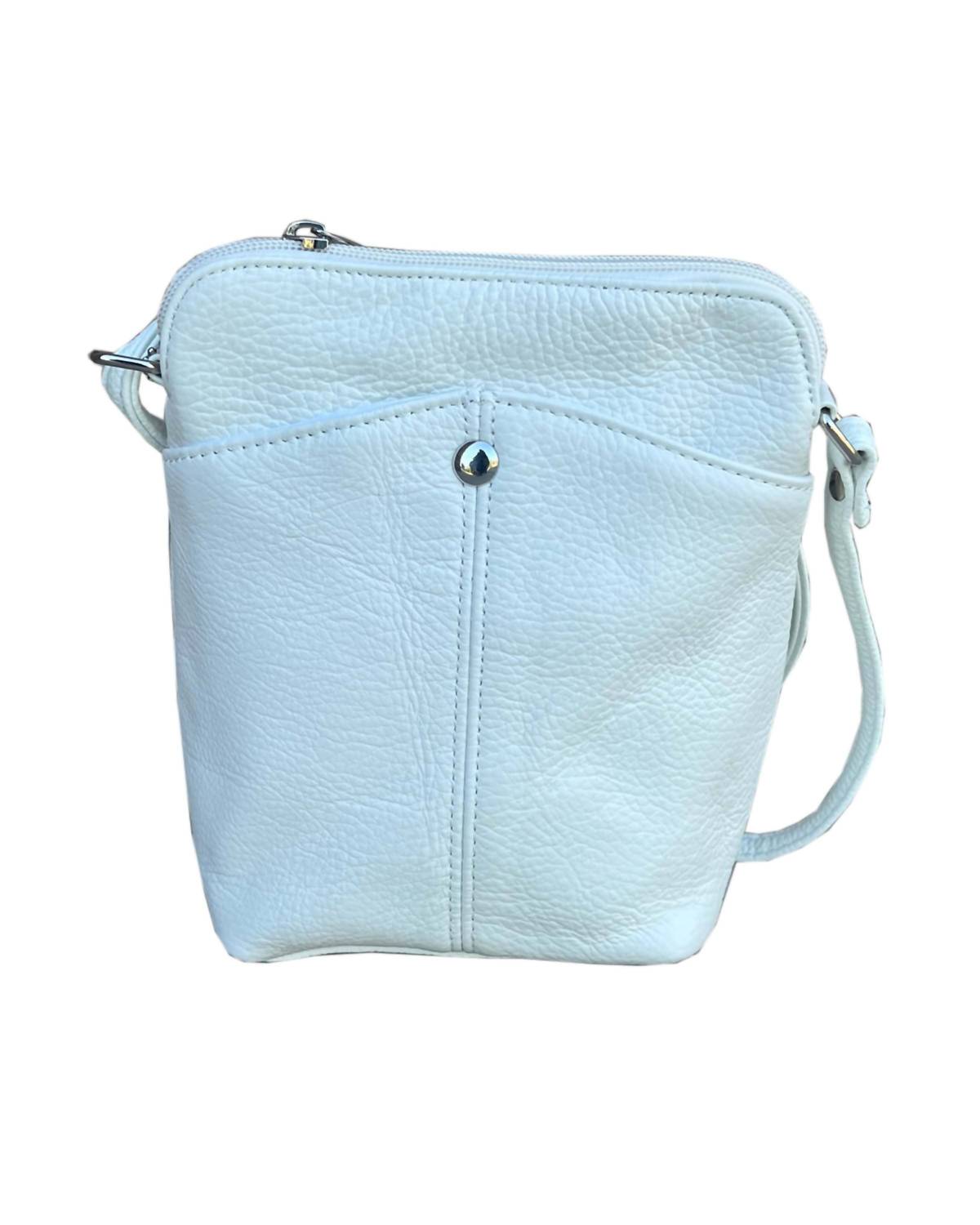 Women's Leather Mini Shoulder Bag In White