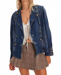 Imogene Denim Officer Jacket In Ensign Wash
