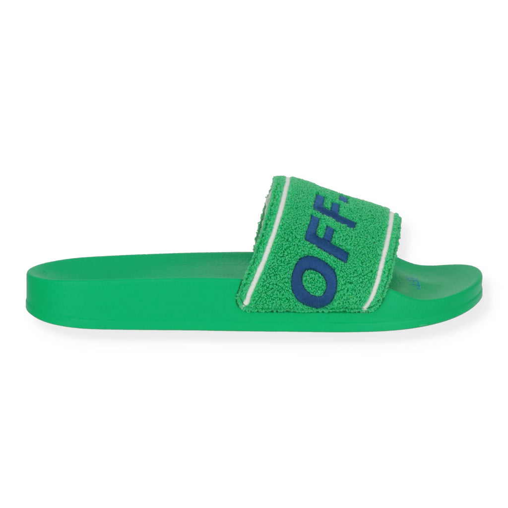 Off White Mens Green/White Flip-Flop