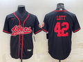 Men's San Francisco 49ers Ronnie Lott #42 Black Game jersey Joint Edition