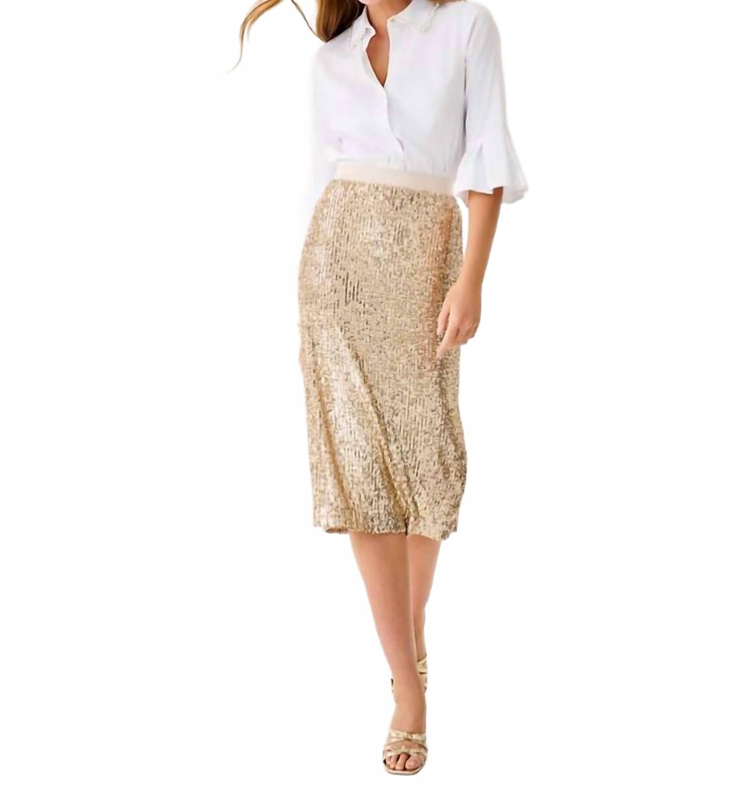 Kendrick Midi Skirt In Gold
