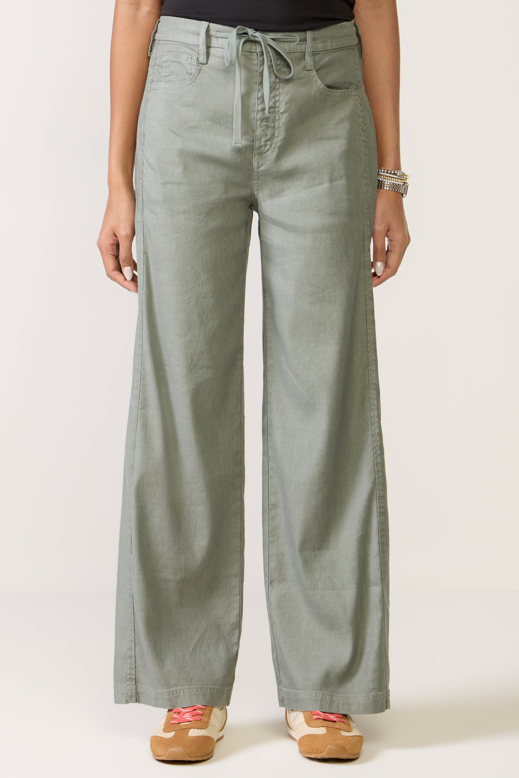 Women's Joelle Stretch Linen Trouser with Tie Waist Pants