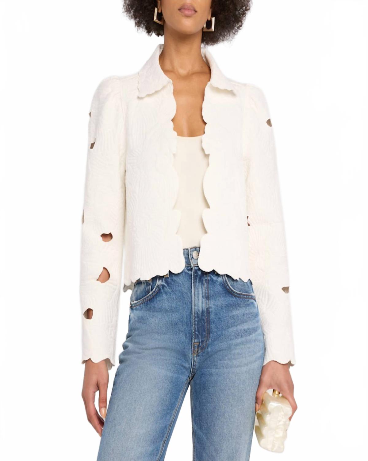 Sylvia Embroidered Jacket In Cream