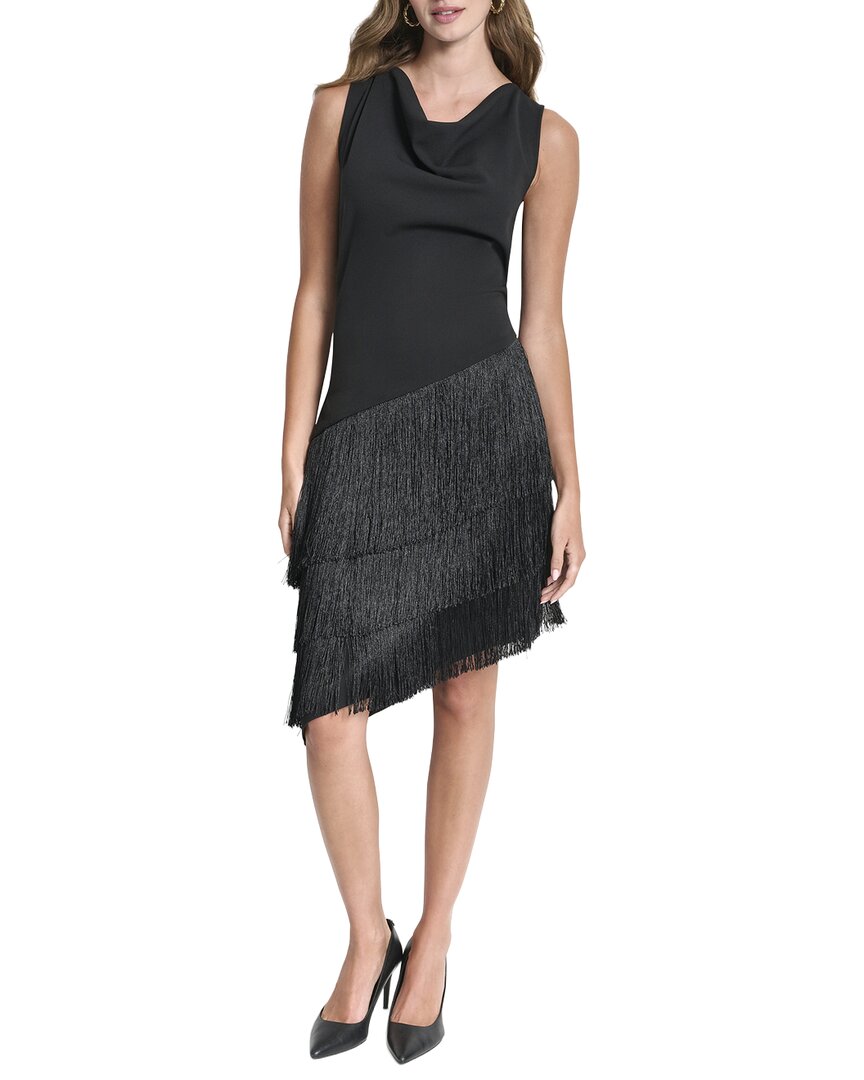 DKNY Cowl Neck Tier Front Dress