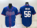 Men's New York Giants Lawrence Taylor #56 Blue Game Jersey1 Joint Edition