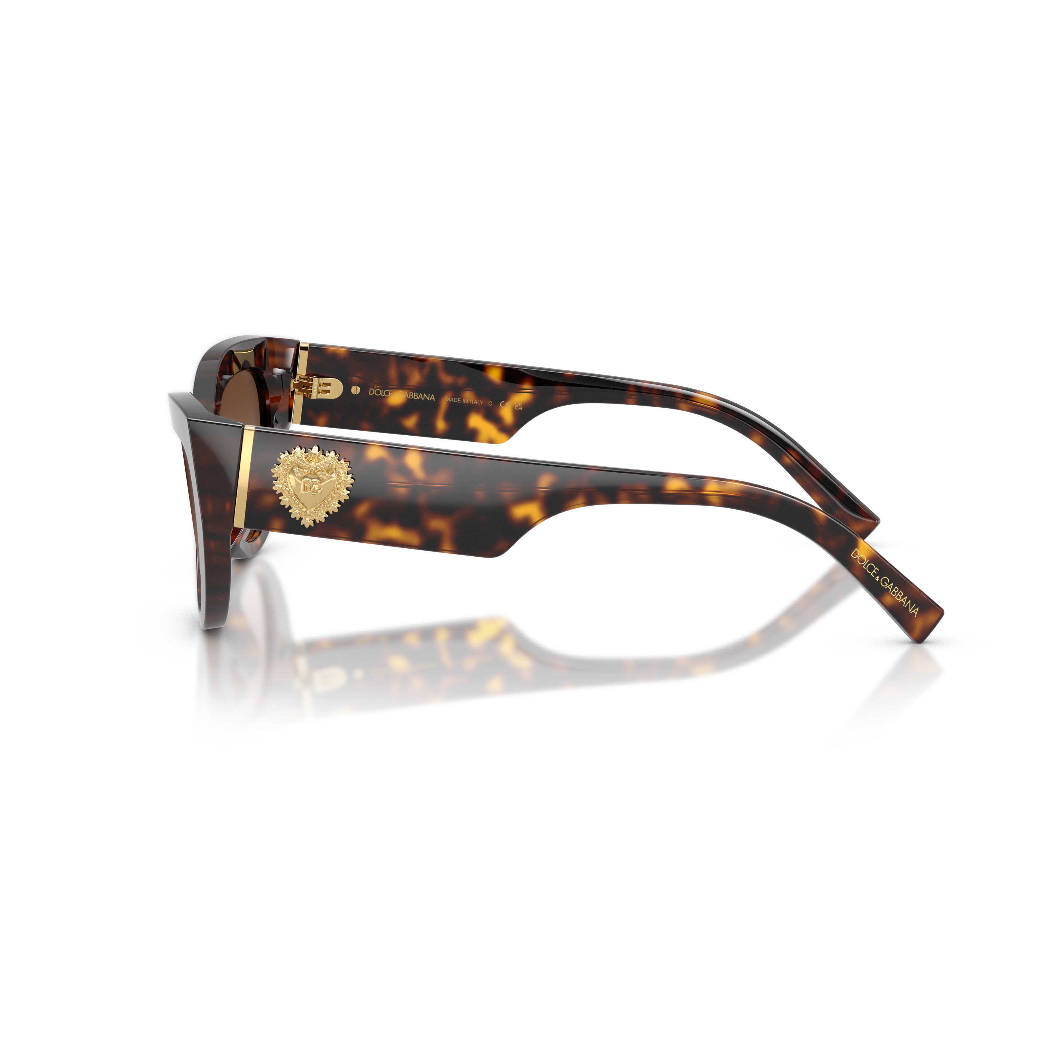 Cat-Eye Sunglasses With Tortoiseshell Frame And Gold Embellishments