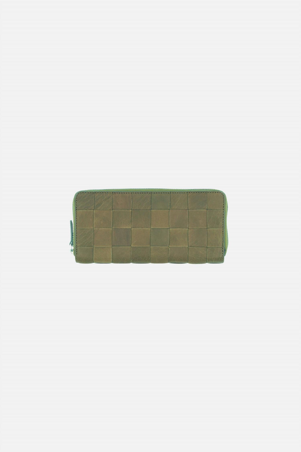 Women's Check Zip Around Wallet In Green
