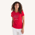 Nautica Womens Rhinestone Flag Heart Graphic T-Shirt