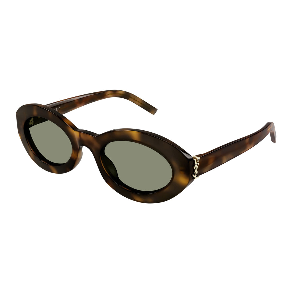 Oval Tortoiseshell Sunglasses With Muted Green Lenses