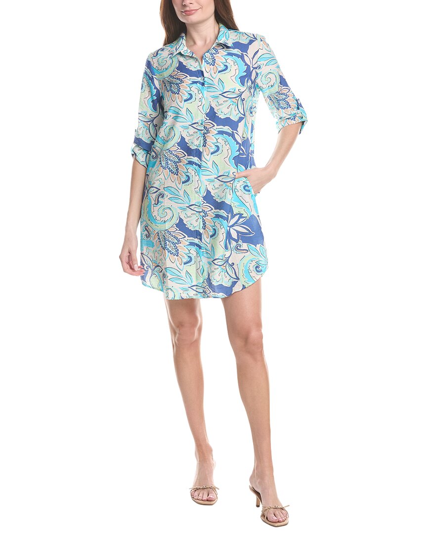 Renuar Woven Button Front Mini Dress