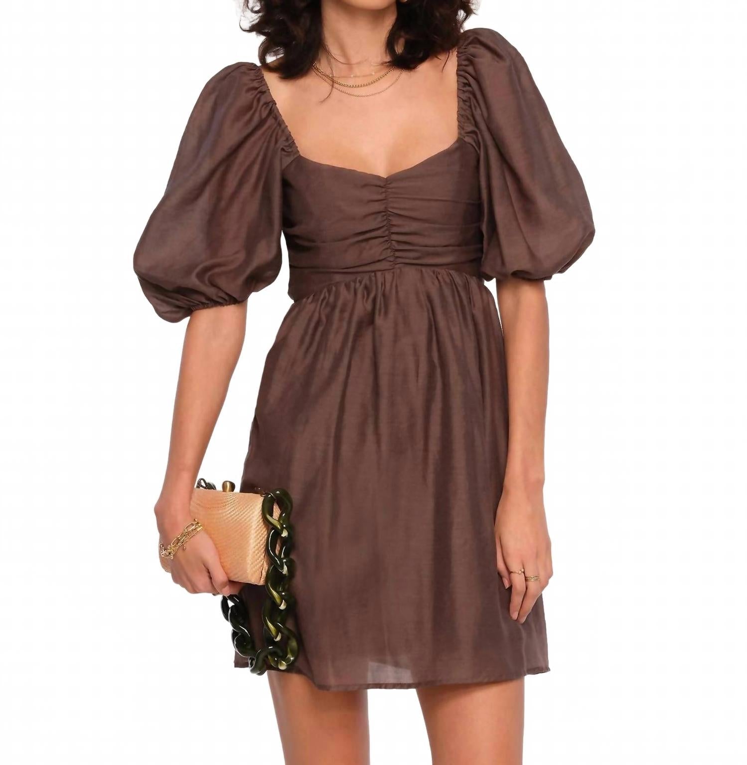 Orion Mini Dress In Espresso